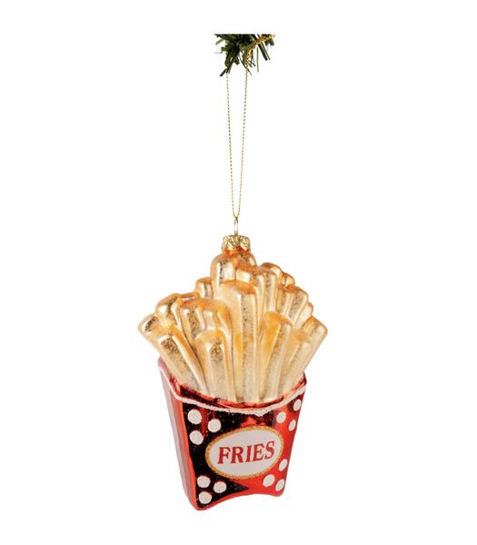 Kerstbal Friet 12 cm