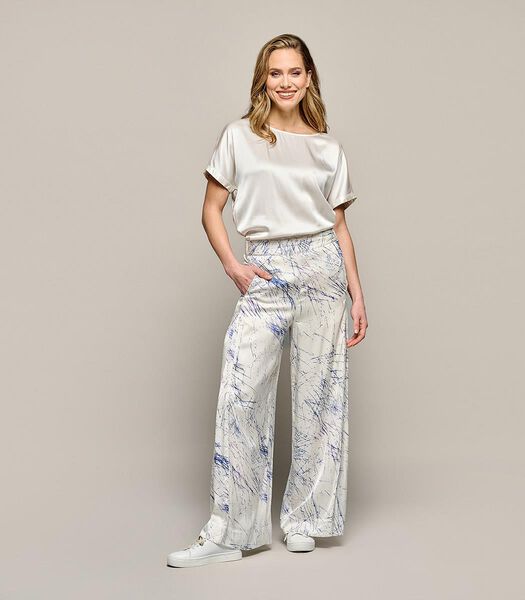 Aiden Pantalon Imprimé Blanc / Marine