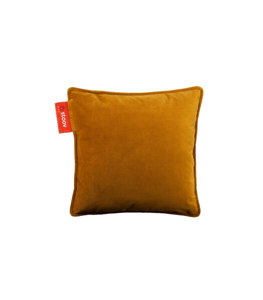 Ploov - Coussin Chauffant - 45x45 Velours - Jaune Moutarde - 4500 mAh