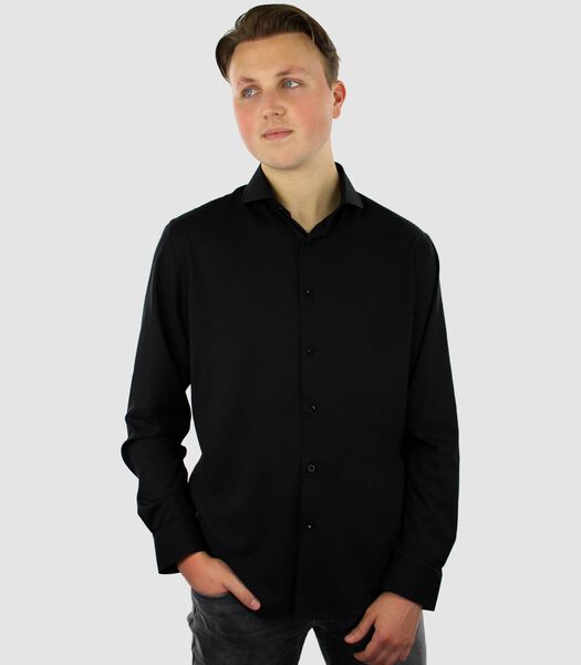 Chemise sans repassage - Noir - Coupe Regular - Bambou - Homme