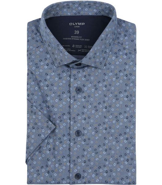 Luxor Shortsleeve Overhemd Figuren Blauw