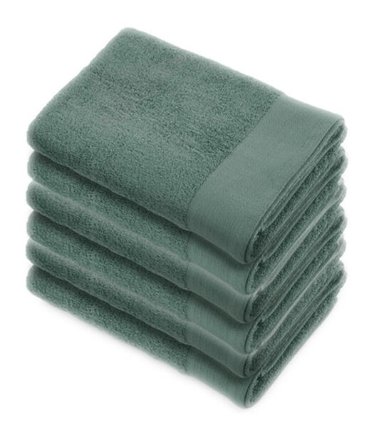 6x Soft Cotton Handdoeken 60x110 cm Legergroen