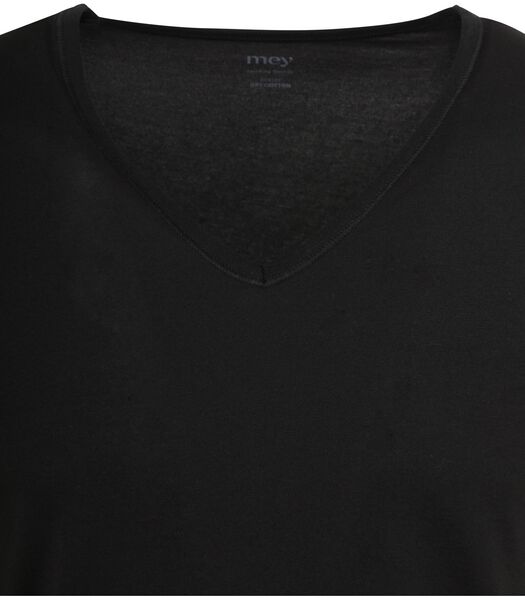 V-hals Dry Cotton T-shirt Zwart