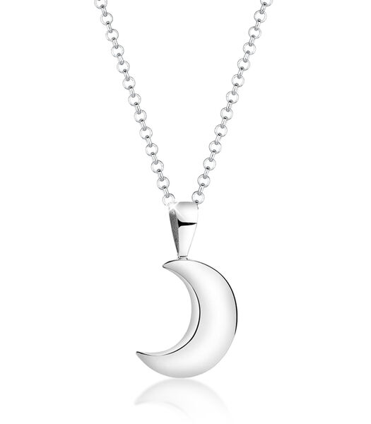 Collier Halbmond Sichel Anhänger Astro Trend 925 Silber