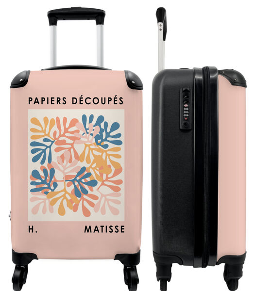 Valise spacieuse avec 4 roues et serrure TSA (Art - Matisse - Feuilles - Pastel - Moderne)