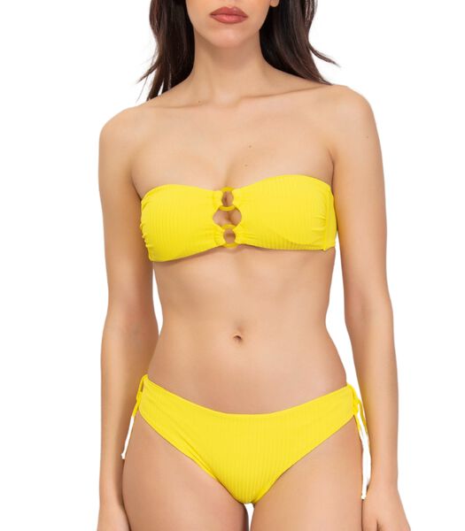 Haut de maillot bandeau côtelé avec anneaux Ring