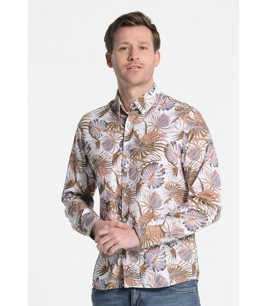 Chemise manches longues avec imprimé feuilles