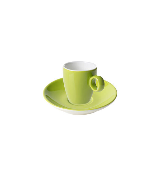 Tasse à expresso et soucoupe Bart Color Cafe 6,5 cl - 11 cm Porcelaine verte 2 pièce(s)
