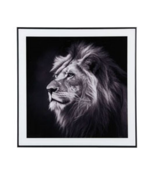 Décoration murale Lion - Noir - 2x50x50cm