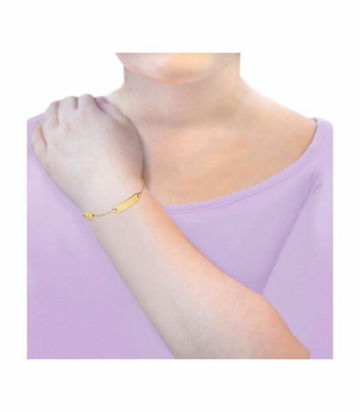 Bracelet d'identification pour fille, or 375, ange/cœur