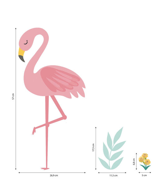 RIO - Grote stickers - Roze flamingo's