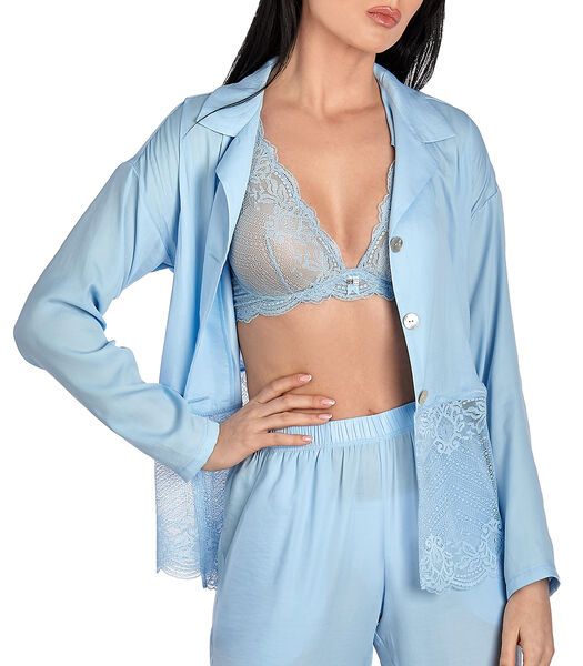 Haut pyjama manches longues Forget-Me-Not bleu ciel