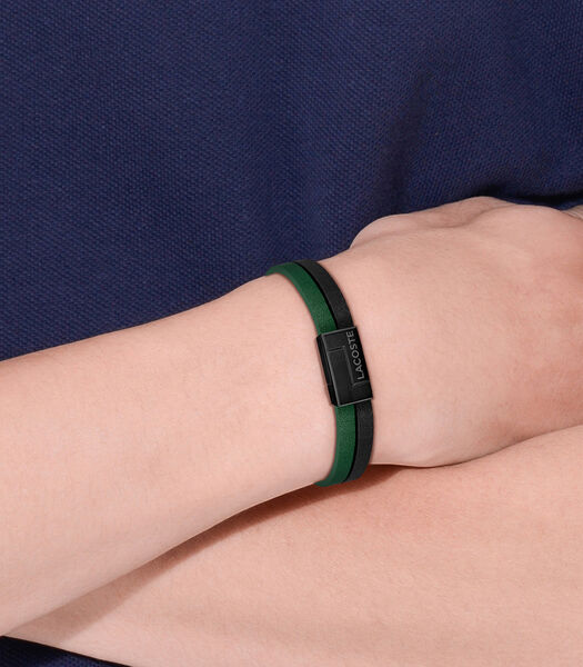 Armband groen en zwart lederen 2040074