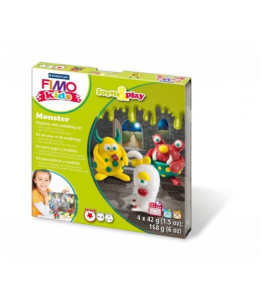 Staedtler FIMO kids 8034 Argile à  modeler Vert, Rouge, Blanc, Jaune 42 g 1 pièce(s)