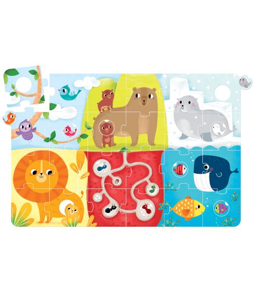 Superformaat puzzel match de dieren 2+