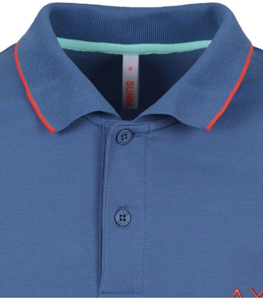 Poloshirt Small Stripe Collar Blauw