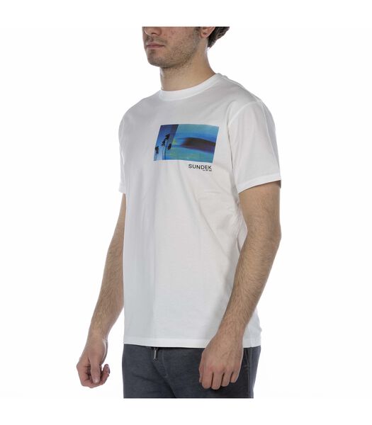 T-Shirt Sundek Printed Bianco