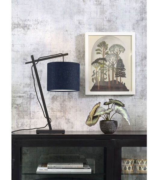 Lampe de table Andes - Bambou Noir/Bleu - 30x18x46cm