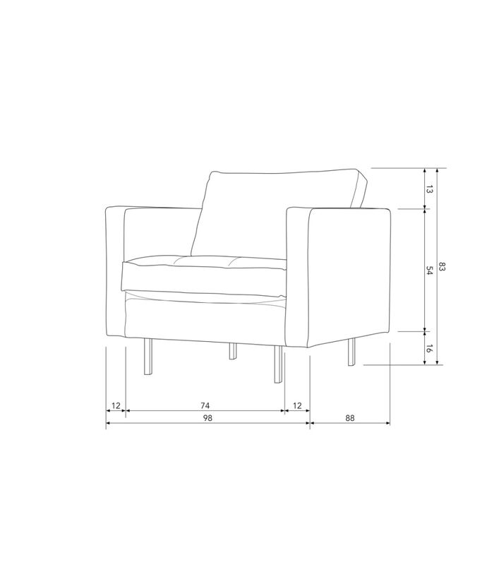 Rodeo Classic Fauteuil - Nylon - Elephant Skin - 83x98x88 image number 2