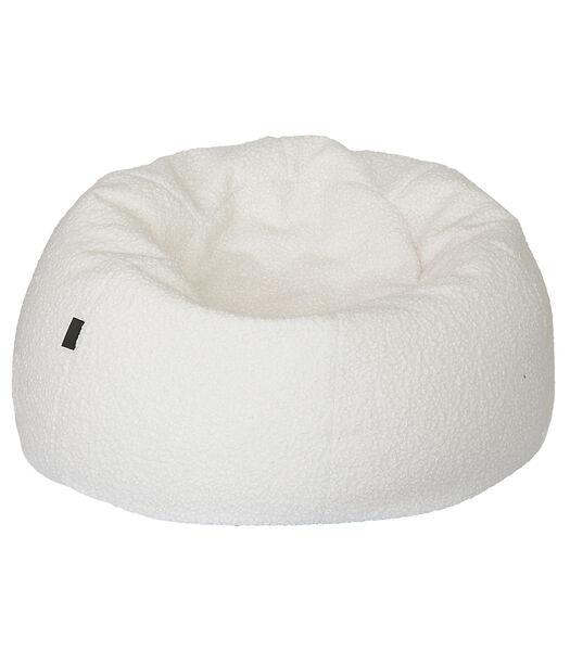 Pouf en bouclette blanc crème