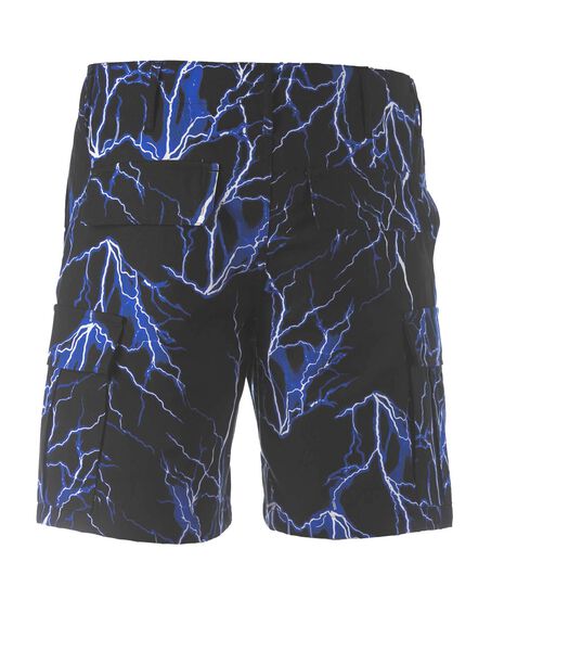 Cargo Shorts With Blue All Over Lightning