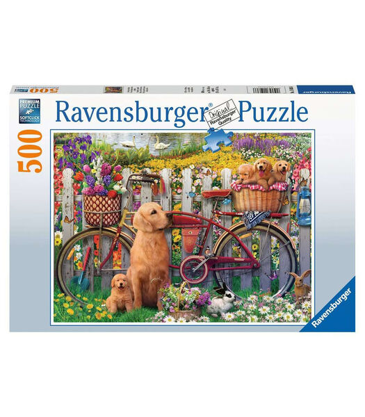 puzzle Chiens mignons dans le jardin 500 pièces