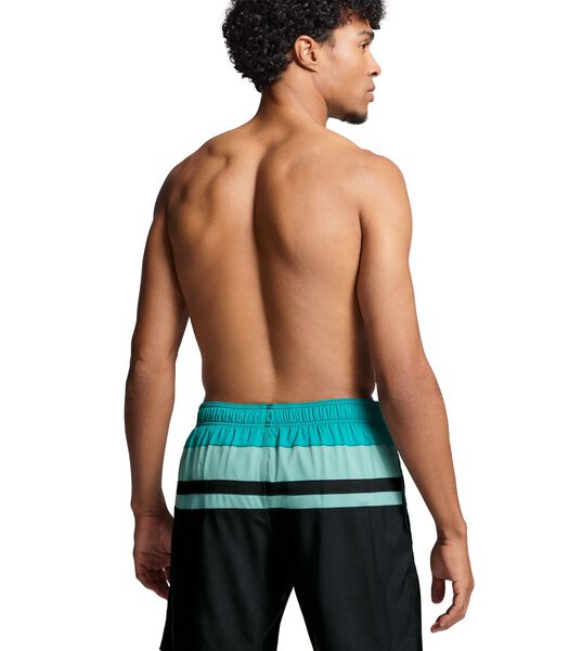 Hertige Strip Mid Shorts Zwembroek Teal