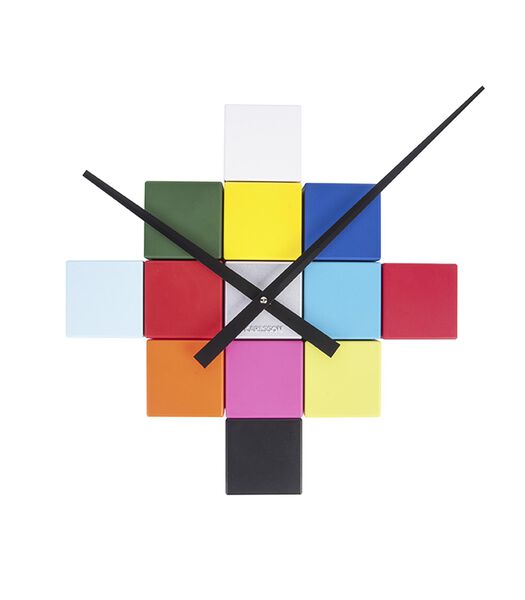 Wandklok DIY Cubic - Multicolor - Ø24,5cm