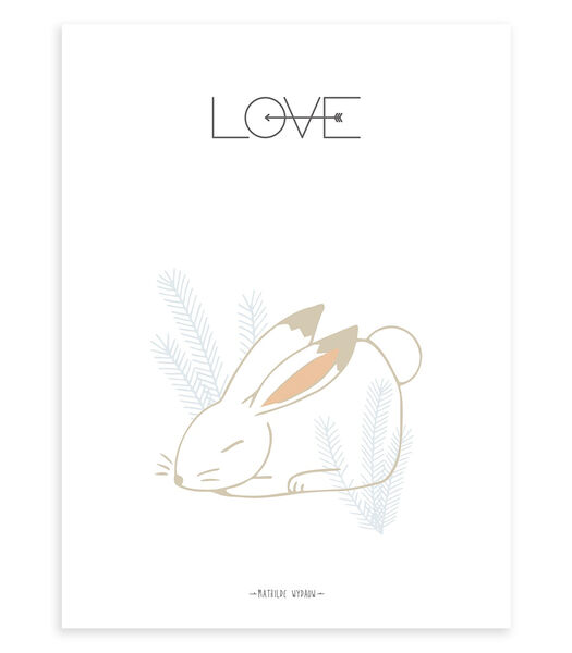 Affiche seule lapin "love" Nordic, Lilipinso
