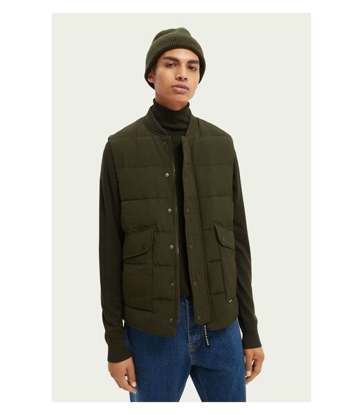 Scotch and Soda Veste Bomber sans manches Vert Foncé