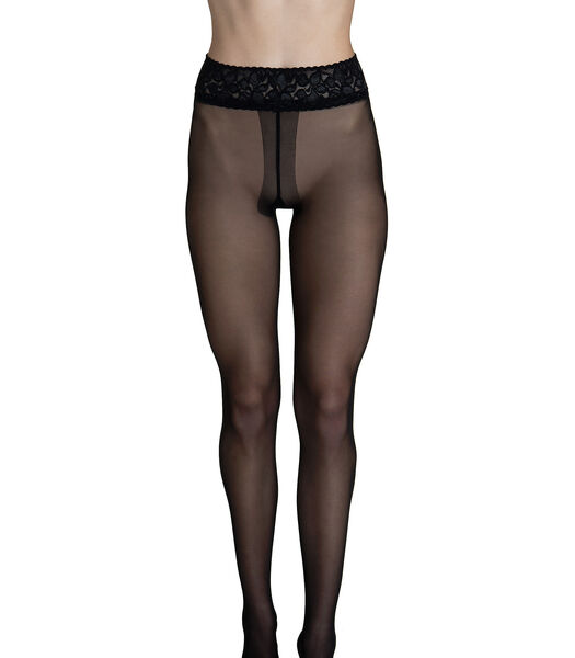 Collants 30 DEN transparents ceinture décorative