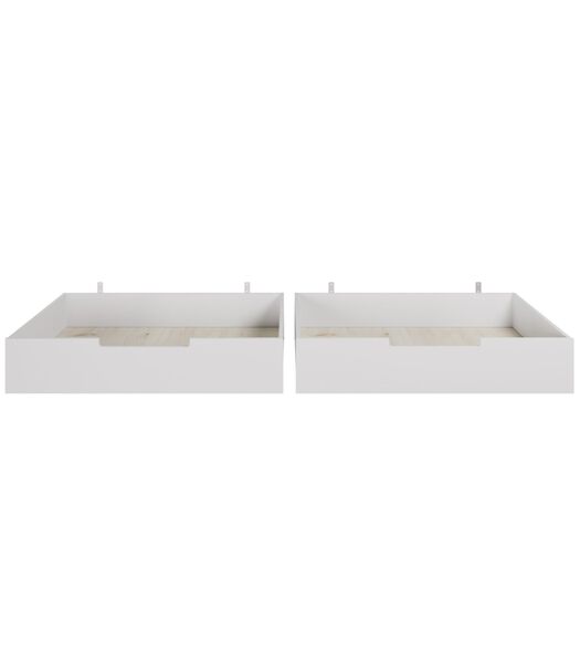 Lot de 2 Tiroirs pour Jade Lit Enfant - Pin - Blanc - 21x198x92 - Jade