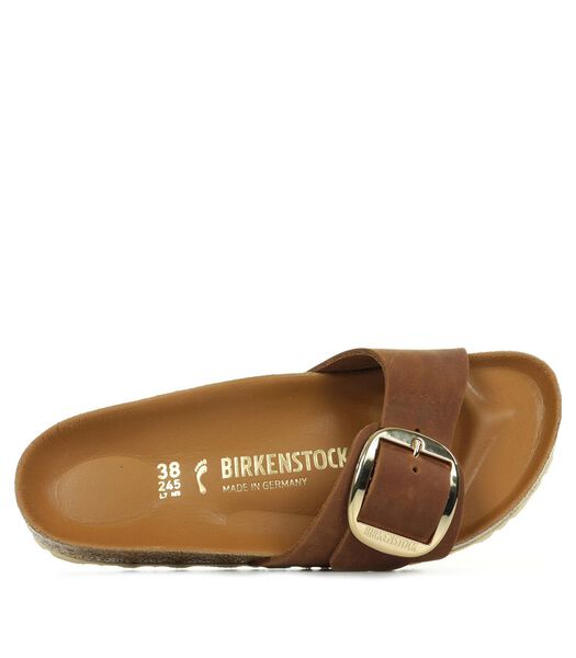 Birkenstock Madrid Cognac Slippers Met Grote Gesp