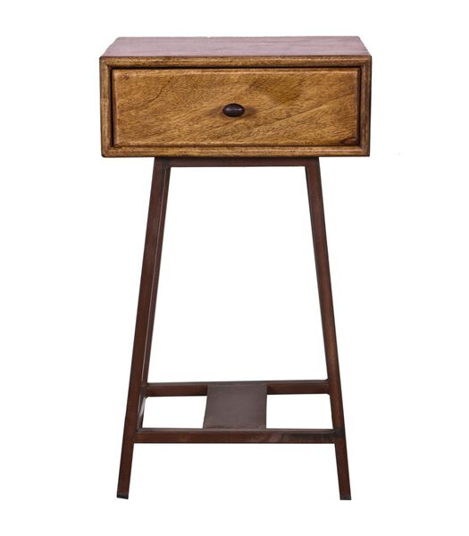 Skybox Sidetable - Hout/Metaal - Naturel - 70x45x30