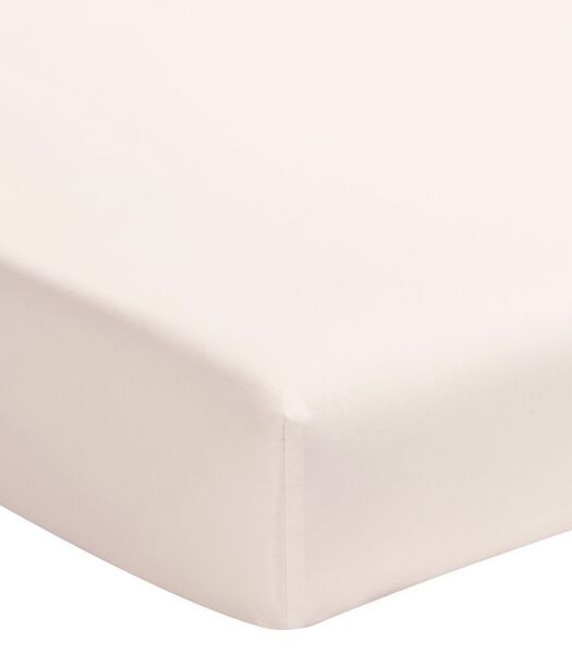 Drap housse uni en percale de coton, tête et pied relevable, Made in France