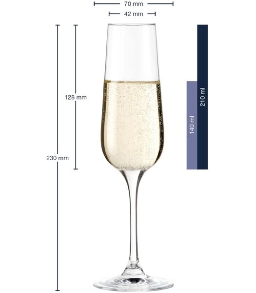 Champagneglazen Tivoli - 210 ml - 6 stuks