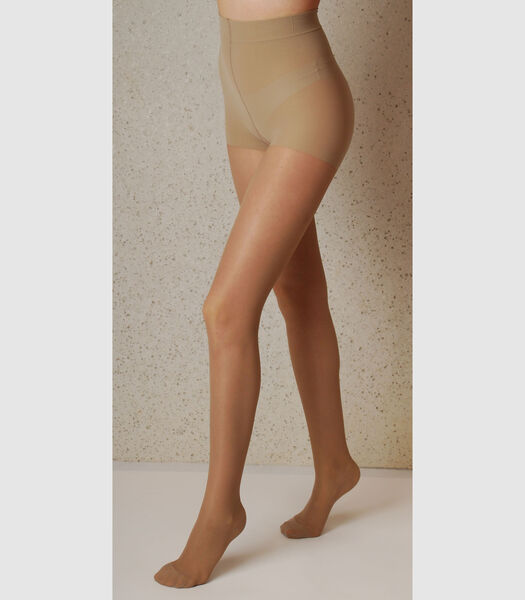 140 Young  Sheer Panty sterke Compressie met Shape Up broekje - Natuur