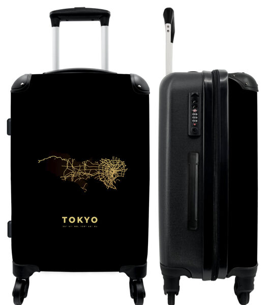 Bagage à main Valise avec 4 roues et serrure TSA (Or - Tokyo - Plan de ville - Cartes - Plan du site)