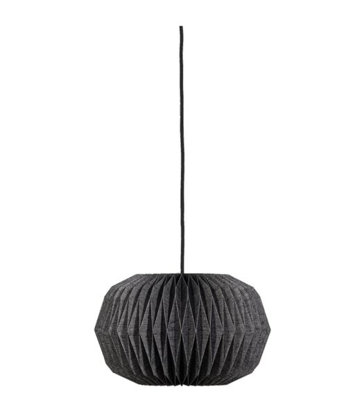 Lampe Suspendue - Papier - Naturel/Noir - 25x44x44 - Globe