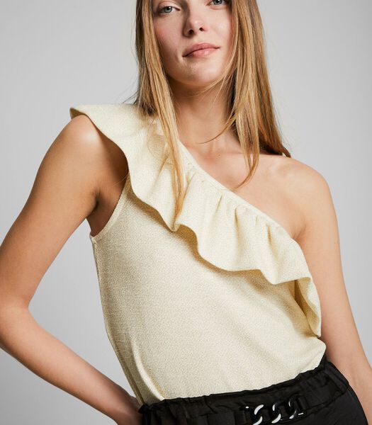 Top Met Bandjes En Ruches Licht Beige