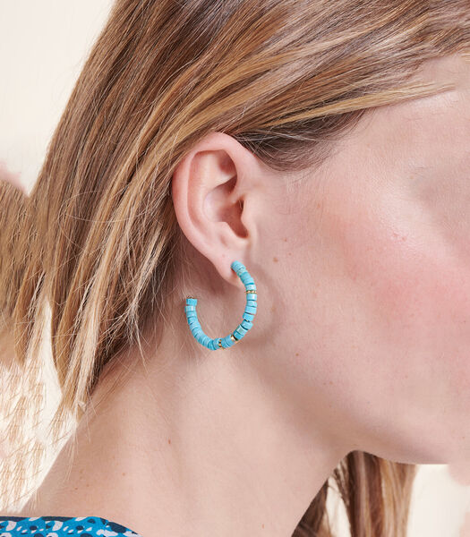 Boucles d'oreilles pierres naturelles bleues