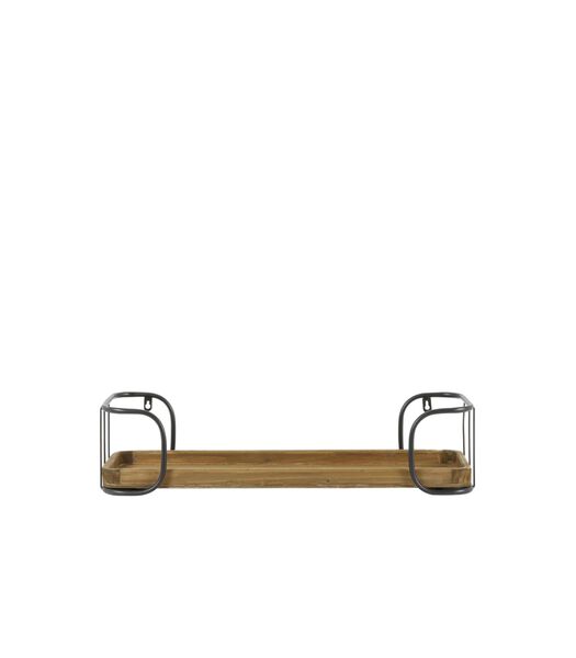 Wandplank Zyra - Zwart/Hout - 70x22,5x15,5cm