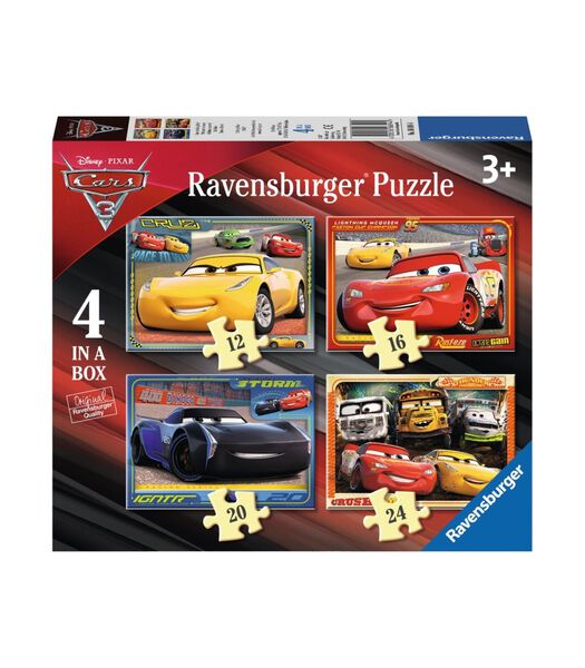 4-in-1 puzzel Disney Cars 3 Let’s race! - 12+16+20+24 stukjes