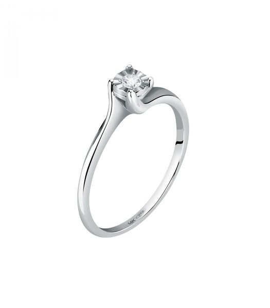 Ring in Witgoud 375, Diamanten PETITE ETOILE