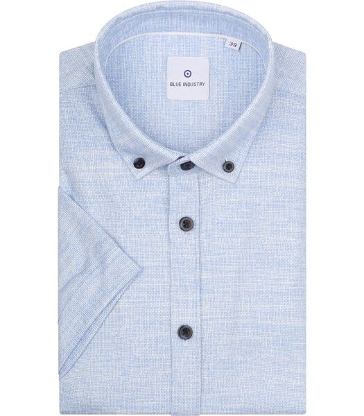 Short Sleeve Overhemd Print Blauw