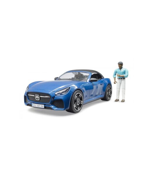 roadster blauw met bestuurder (03481)