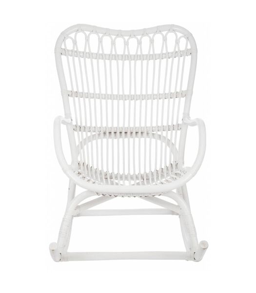 Nostalgic - Chaise à bascule - rotin - blanc mat - 66x110x93cm