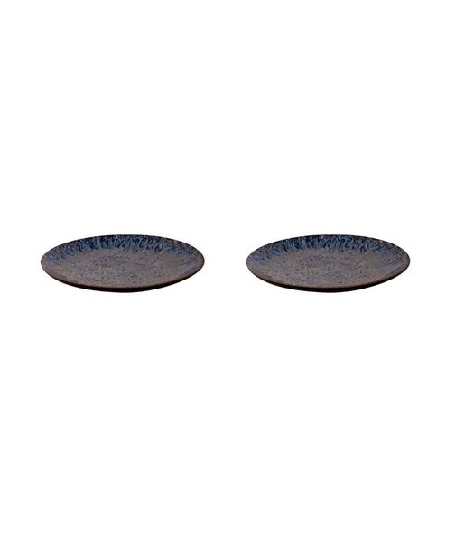 Assiettes Lester 21 cm Noir Bleu  cérame 2 pièce(s)