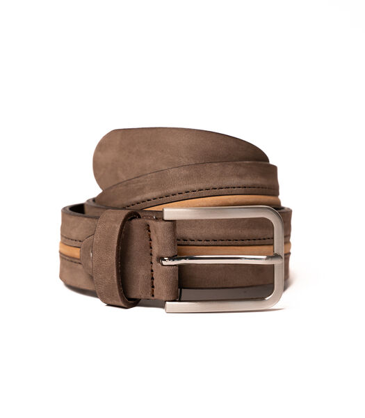 Ceinture Nubuck Taupe Pleine Fleur