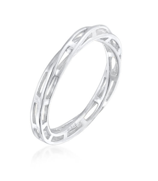Ring Elli Premium Ring Dames Band Kettingen Gedraaid Trend In 925 Sterling Zilver